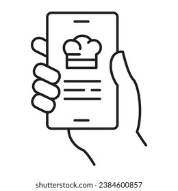 Representación visual del compañero de móvil del chef, mostrando un smartphone con el sombrero del chef, simbolizando el soporte de aplicaciones culinarias y una herramienta de cocina manual.