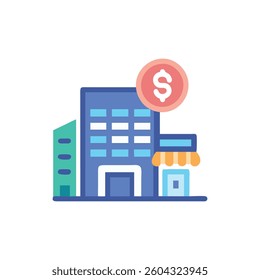 Visual representation of a commercial property icon focusing on real estate investment.