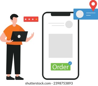 A visual representation confirming the placement of a food order, visually signifying the successful submission and confirmation of selected items for delivery or pickup.