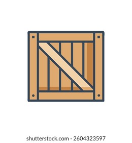 Visual representation of a crate icon focusing on shipping and logistics.