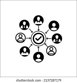 Visual representation of Cultural networking. Icon based work flow. Infographic presentation template of a eight step process