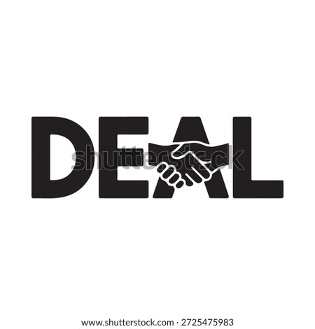 A visual representation of a deal symbolized by a handshake and text