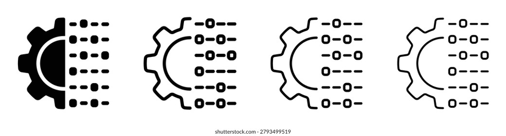 A visual representation of a gear combined with data streams, symbolizing technological advancement and automated processes in modern industry