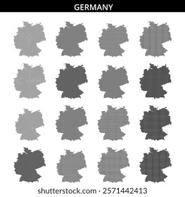 Visual representation of Germany using a dotted art style with intricate patterns