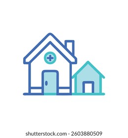 Visual representation of a house icon focusing on family homes.
