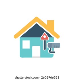 Visual representation of a house renovation icon focusing on restoration projects.