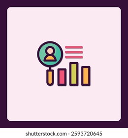 Visual representation of human resources analytics with chart and research