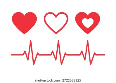 A visual representation of love and life, combining hearts and an EKG heartbeat line.