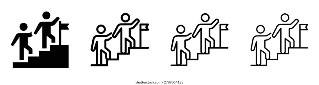 A visual representation of mentorship and collaborative effort leading to achievement and goal attainment