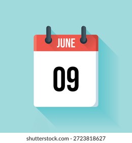 A visual representation of the ninth day of june, shown as a simple calendar page.