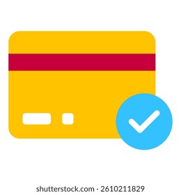 A visual representation of a payment with a credit card and checkmark, ideal for finance-related applications.