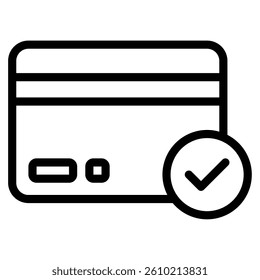 A visual representation of a payment with a credit card and checkmark, ideal for finance-related applications.
