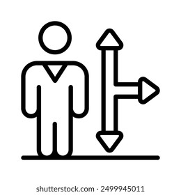 A visual representation of a person making choices among multiple options