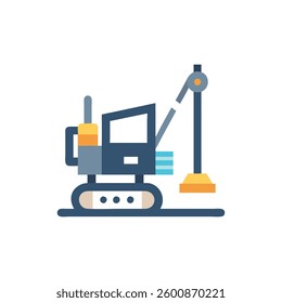 Visual representation of a pile driver icon focusing on heavy construction.