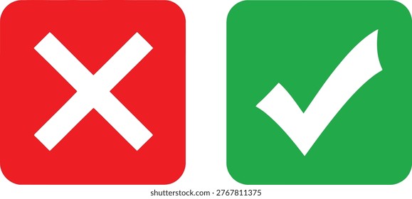Visual representation of positive and negative feedback using check and cross marks Vector