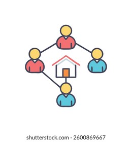 Visual representation of real estate networking focusing on community building.