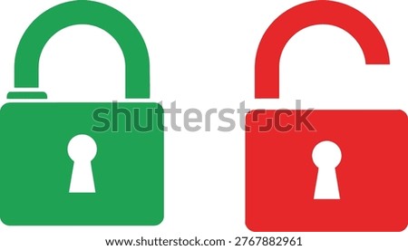 Visual representation of secure and insecure padlocks indicating safety status Vector