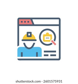 Visual representation of a site visit icon focusing on inspection purposes.