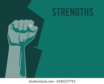 Visual representation of strengths, infographics related of SWOT.