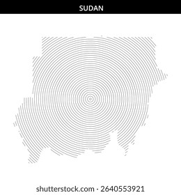 Visual representation of Sudan featuring concentric circles.