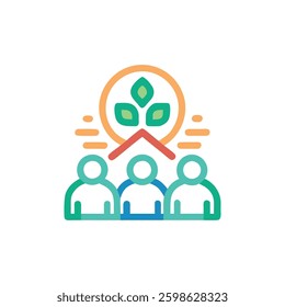 Visual representation of a sustainable community icon focusing on green living.