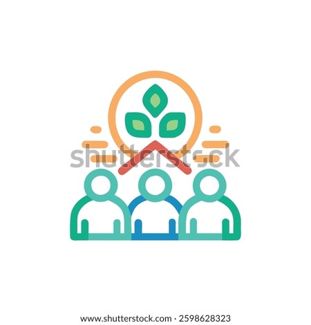 Visual representation of a sustainable community icon focusing on green living.