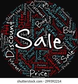 A visual representation of the theme "Sale" in a word tag cloud
