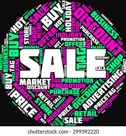 A visual representation of the theme "Sale" in a word tag cloud
