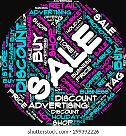 A visual representation of the theme "Sale" in a word tag cloud