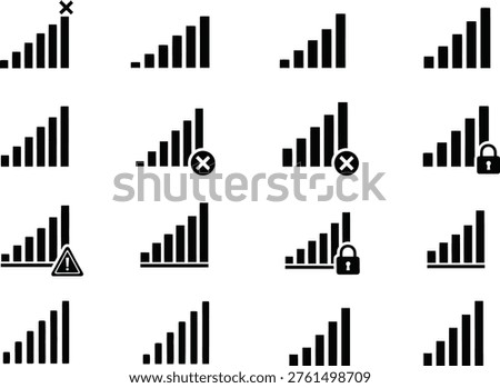 Visual representation of various chart modifications and restrictions in data visualization Vector
