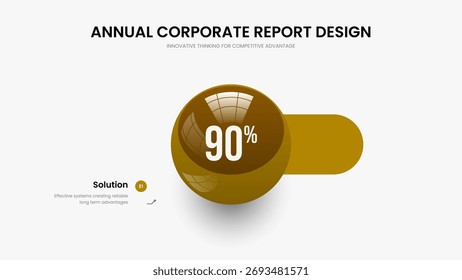 Plantilla de presentación de diapositivas de diagrama de 1 paso. Minimalista Introducción Diseño de cuadro de una opción. Ilustración vectorial de diseño de diapositivas de innovación mínima.