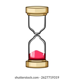 visuelle Sanduhr Kinder Cartoon. Werkzeug Geduld, Fokus Konzentration, Spiel Herausforderung visuellen Sand Timer Kinder Zeichen. einzelne Symbol, Vektorgrafik