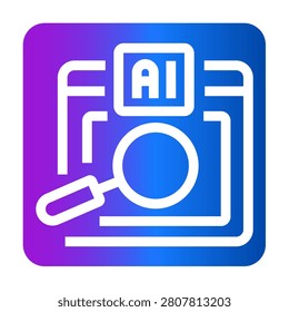 Visual search black line icon for digital and print projects.  Minimal clean icons for apps and websites. Modern simple icons for UI UX and branding