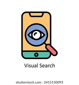 Visual Search vector Filled outline icon style illustration. EPS 10 File