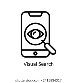 Visual Search vector  outline icon style illustration. EPS 10 File