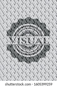 Visual silver shiny emblem. Scales pattern. Vector Illustration. Detailed.