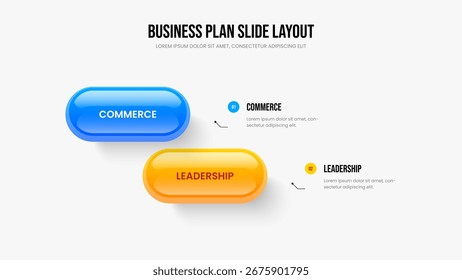 Projeto de apresentação do diagrama de opção da estratégia visual 1. Ilustração do Vetor de Modelo de Quadro de Desenvolvimento de Marketing. Layout de show de slides infográfico de um passo de apresentação digital.