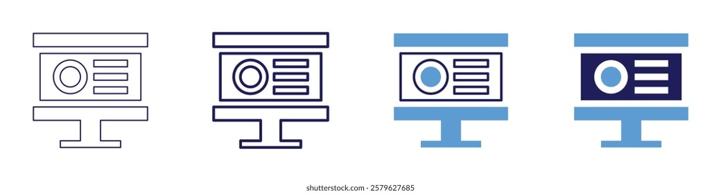 Visual support icon in 4 different styles. Thin Line, Line, Bold Line, Duotone. Duotone style. Editable stroke.