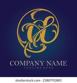 Visual symphony classic At Sign monogram logo vector illustrations for your work logo, merchandise t-shirt, stickers and label designs, poster, greeting cards advertising business company or brands