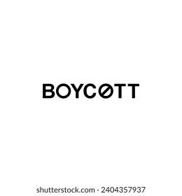 Illustration des Boykotts in Visual Text kann für Zeichen, Symbole, Wasserzeichen, Zeichen, Aufkleber, Banner oder Grafikdesign verwendet werden. Vektorgrafik