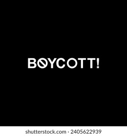 Visual Text Illustration of the Boycott, can use for sign, symbol, watermark, mark, sticker, banner, or graphic design element. Vector Illustration
