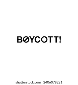 Ilustración de texto visual del boicot, que puede utilizarse para firmar, símbolo, marca de agua, marca, etiqueta, pancarta o elemento de diseño gráfico. Ilustración vectorial