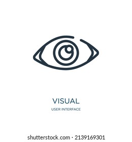 visual thin line icon. business, data linear icons from user interface concept isolated outline sign. Vector illustration symbol element for web design and apps.