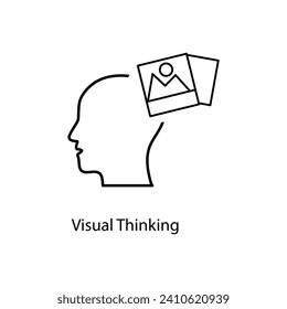 Visual Thinking icon. Thinking icon for templates, simple flat illustration on white background..eps
