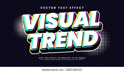 Visual trend editable vector text effect. 