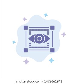 Visual, View, Sketching, Eye Blue Icon on Abstract Cloud Background