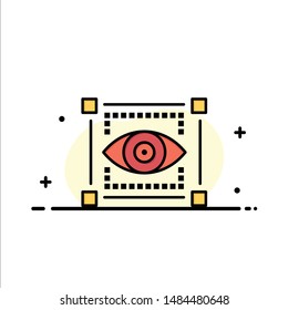 Visual, View, Sketching, Eye Business Logo Template. Flat Color. Vector Icon Template background