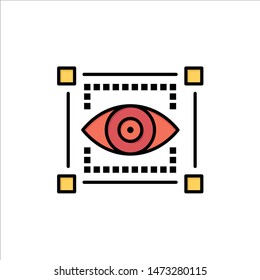 Visual, View, Sketching, Eye  Flat Color Icon. Vector icon banner Template