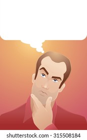 Visualisation Of Thinking Process. Illustration template on the subject of an idea thinking.