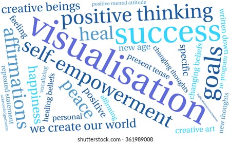 Visualisation word cloud on a white background. 